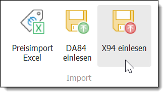 GAEB-Online 2025 Import GAEB X94 oder GAEB P94